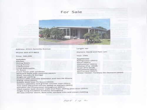 37411 Serenity Ave, Zephyrhills, Florida 33542, 0 , 0 ,0,Mobile Home,For Sale,Serenity Ave,0,1110